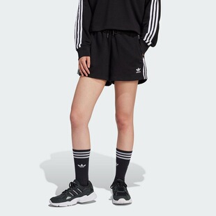 adidas originals  三条纹拼色系带运动休闲短裤女款  IU2517