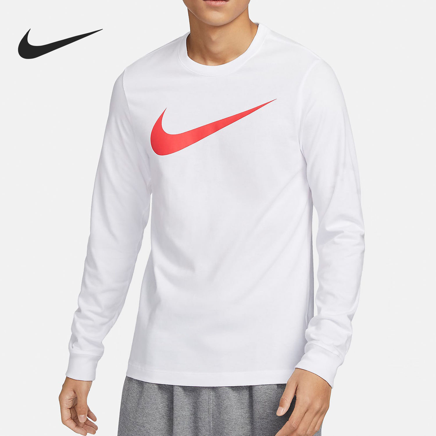 Nike  圆领印花运动休闲长袖T恤男款 DZ2988-100