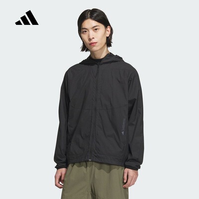 adidas 舒适百搭连帽休闲运动时尚夹克男款 JZ8401