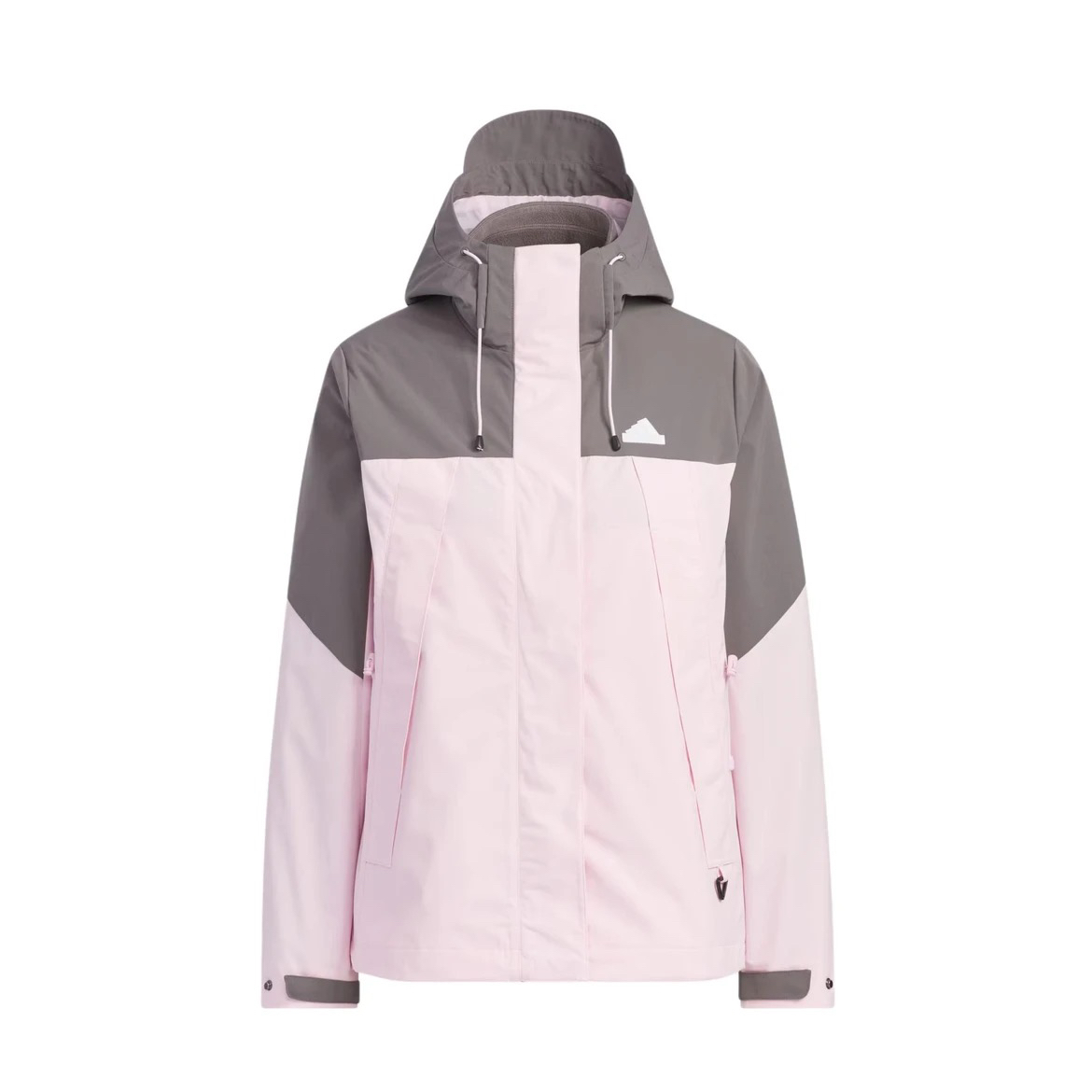 Adidas  拼色三合一休闲连帽夹克外套女款JE8588