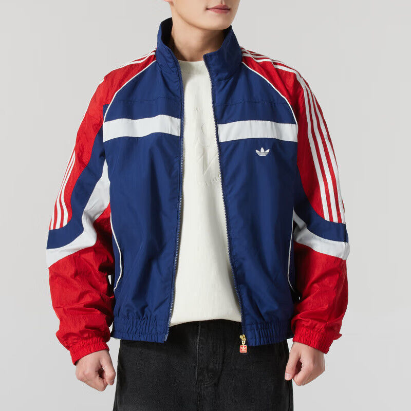 adidas originals 蛇年限定复古拉链立领运动夹克外套男款 JN3797