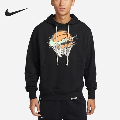 Nike 篮球印花休闲连帽长袖卫衣男款 FB7138-010