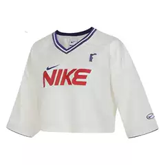 Nike Sportswear V Neck Pullover Contrasting Color Casual Breathable Short-Sleeved T-Shirt for Women Hf6288-133