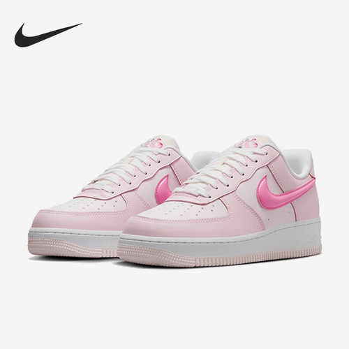 NIKE Air Force 1 舒适百搭防滑耐磨板鞋女款白粉HM3696-661