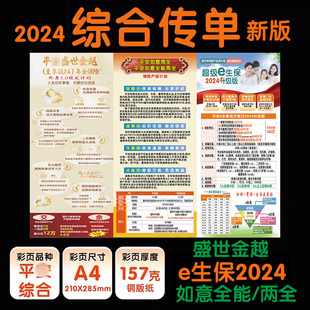 平安综合安心百分百e生保2024盛世金越保险如意全能彩页宣传单