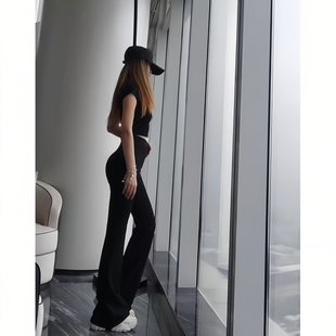 春夏【侧拉链微喇叭】AOAOMISSSHOP 黑色西装裤 销量几万+