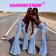 bag浅蓝腰包牛仔大喇叭裤 AOAOMISSSHOP鳌鳌家 街头欧美bum 2026春