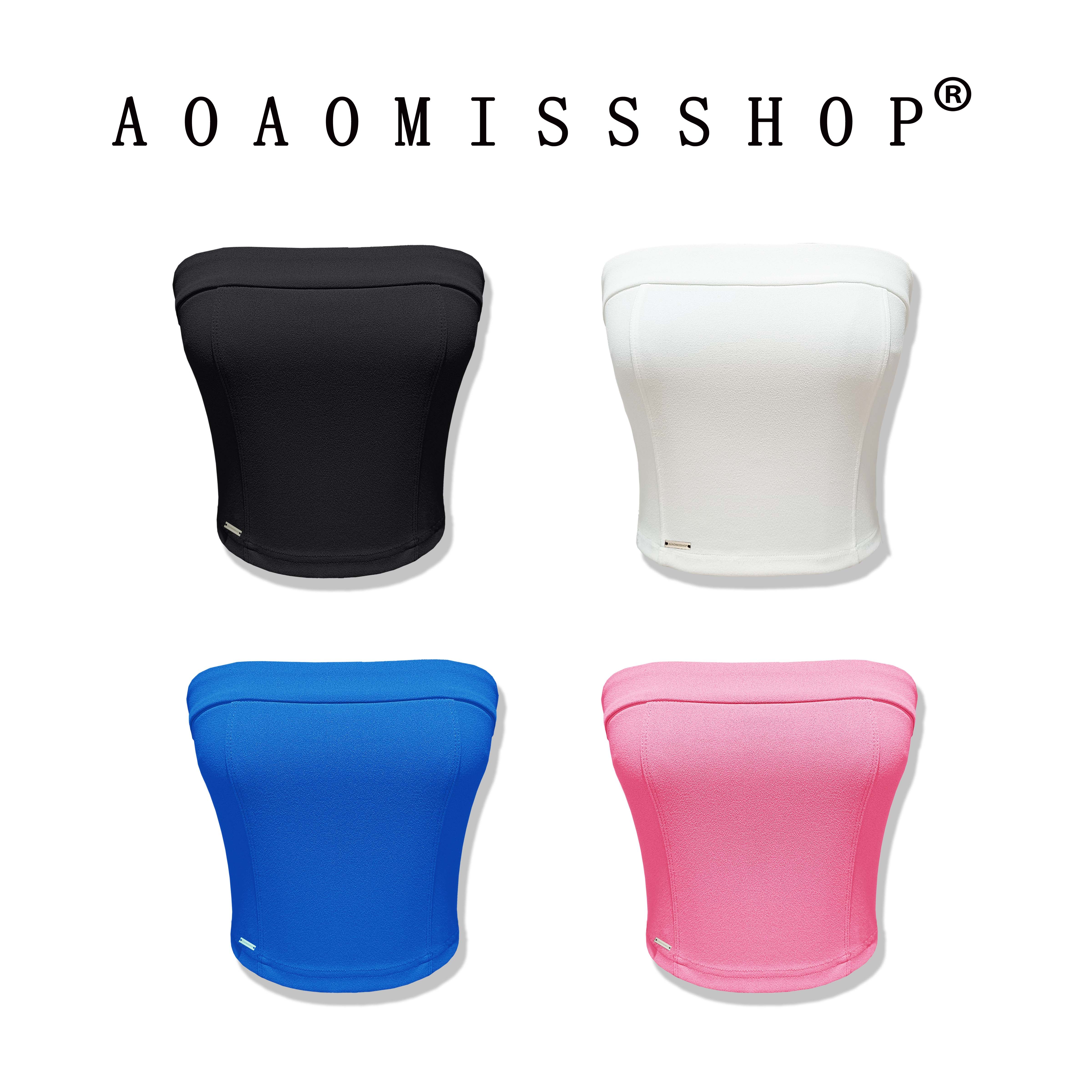 定制AOAOMISSSHOP 【有防滑带】紧身夏季短款吊带背心裹胸上衣女