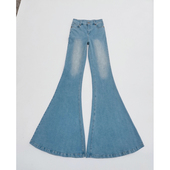 大喇叭裤 AOAOMISSSHOP 浅蓝色弹力牛仔 2025春夏新款 女 原创设计