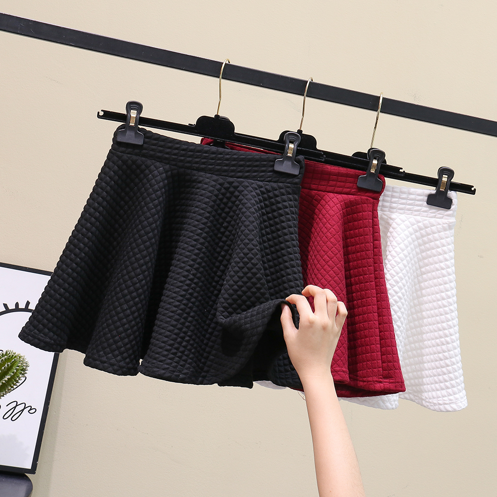 2021 spring and Autumn New Korean space cotton short skirt A-line half length skirt umbrella skirt pleated puffy skirt sun skirt large
