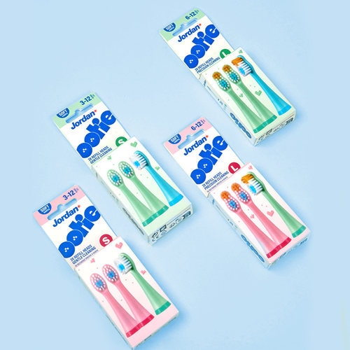 挪威Jordan*Ootie儿童电动牙刷专用替换刷头S码L码3-12岁1盒装