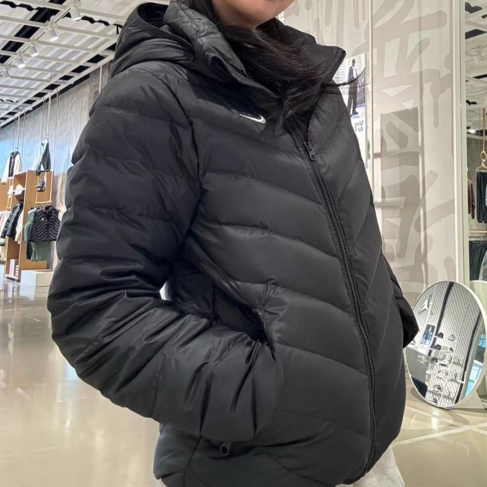 NIKE耐克排骨羽绒服女款正品冬季连帽运动上衣轻便保暖外套HV5106