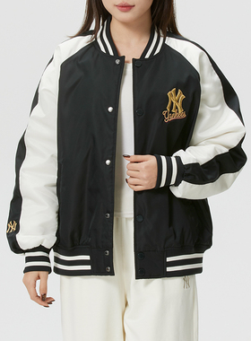 MLB官方仿羊羔绒外套2026春季新款NY运动服休闲男女夹克3AJPQ0161