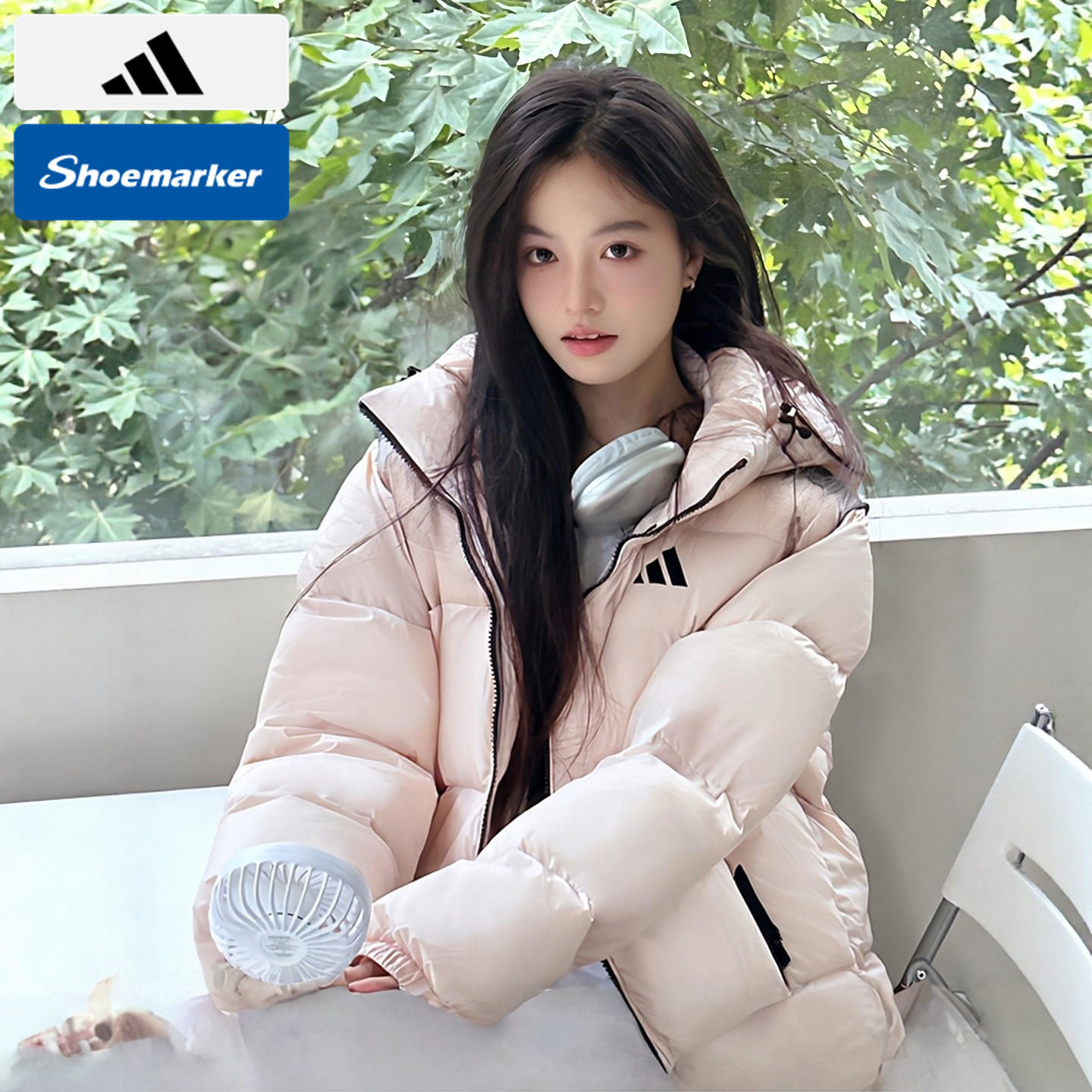 阿迪达斯官方正品羽绒服女装2025春季新款运动服休闲保暖加厚外套