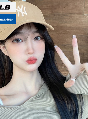 MLB官方NY鸭舌帽男女帽子2025新款运动帽卡其色棒球帽3ACP8501N