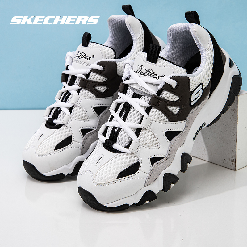 斯凯奇缓震透气女鞋熊猫鞋