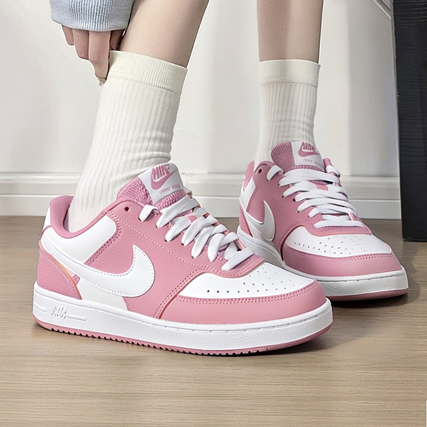 NIKE耐克正品女鞋2025新款粉色COURT运动鞋经典休闲鞋板鞋DH3158,运动鞋new,板鞋,淘宝优惠券,粉丝福利购,淘宝优惠卷