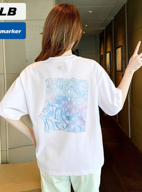 MLB官方NY老花白色T恤男女装2025冬季新款运动透气短袖3ATSX0153