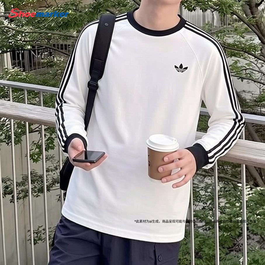 阿迪达斯三叶草官方旗舰店长袖T恤男2026秋季运动服跑步训练上衣