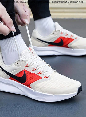 耐克NIKE跑步鞋男鞋新款红白配色低帮轻便透气运动鞋休闲鞋DR2695