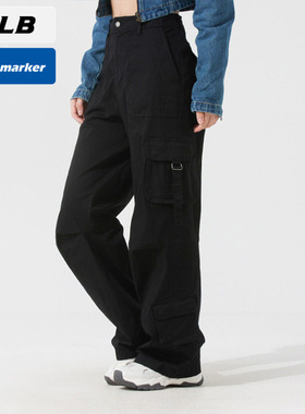 MLB官方NY梭织工装裤女裤子2025春季新款宽松长裤运动裤3FWPV0153