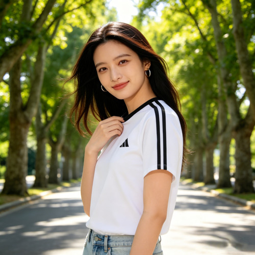 阿迪达斯白色短袖女士2026夏季新款运动休闲纯棉T恤半袖KX2747