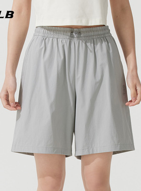 MLB官方梭织短裤男女裤子2025冬季新款灰色运动裤五分裤3ASMB0153