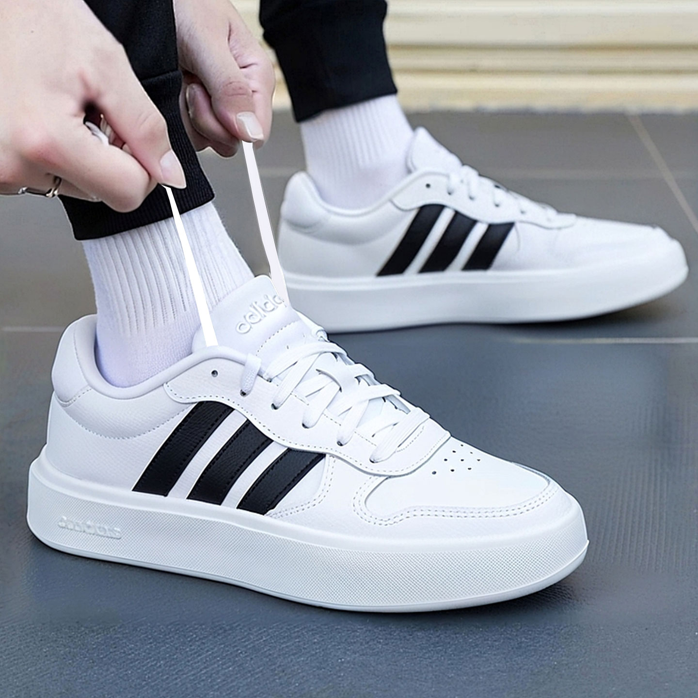 Adidas阿迪达斯正品网球鞋男鞋女鞋秋冬新款运动鞋低帮板鞋休闲鞋