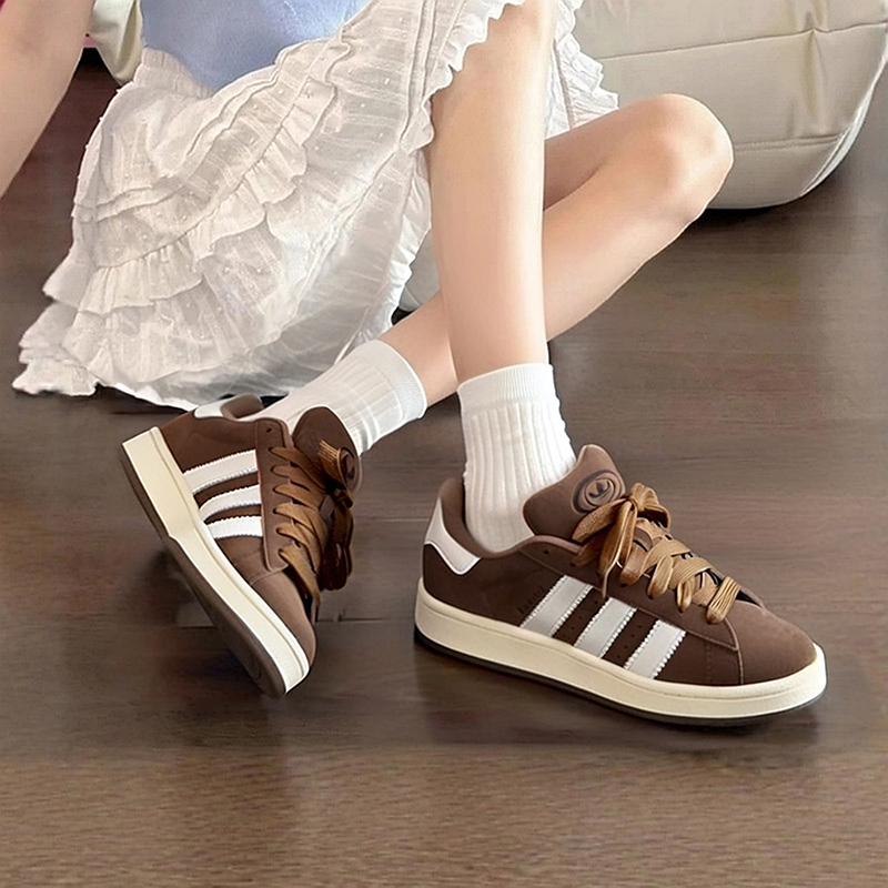 阿迪达斯三叶草正品男鞋女鞋情侣复古栗棕色板鞋休闲运动鞋GY6433