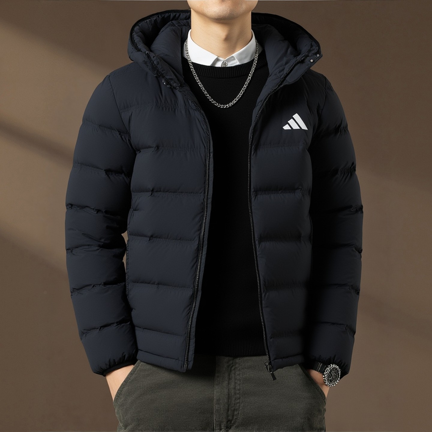 adidas阿迪达斯羽绒服男上衣新款连帽日常舒适休闲保暖外套KH3993