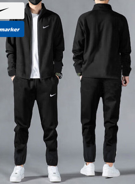 Nike耐克黑色套装男2025秋季新款运动服立领夹克外套休闲长裤卫裤
