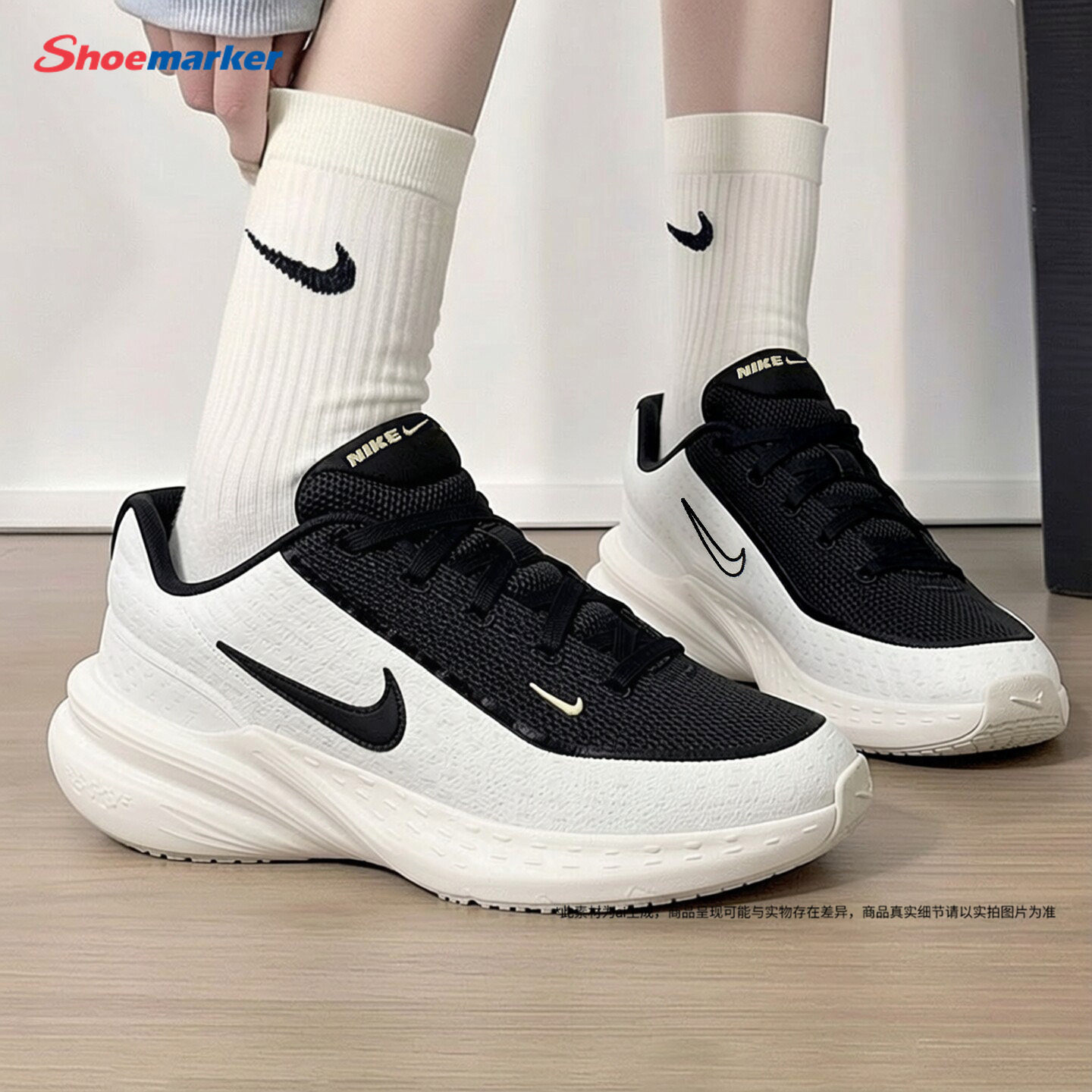 耐克夏季女鞋NIKE UPLIFT SC厚底跑步鞋软底休闲鞋黑白透气运动鞋图片