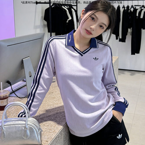 阿迪达斯官网短袖女装2026夏季新款POLO衫运动休闲翻领T恤KY5733