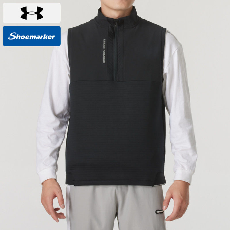 UA安德玛官网男装秋冬新款运动服坎肩黑色背心保暖马甲羽绒马甲