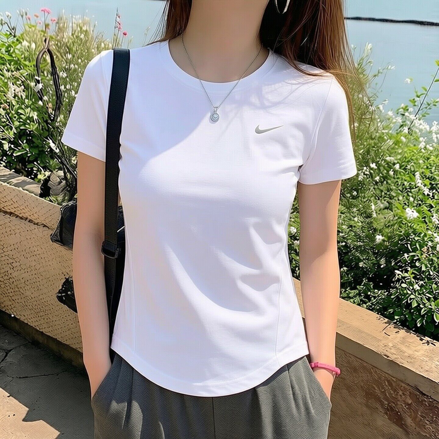 耐克官方正品女款短袖T恤夏季新款白色运动服半截袖速干圆领上衣