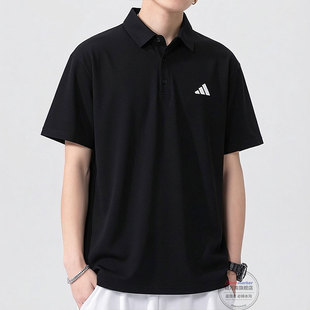 夏季 POLO衫 新款 T恤商务时尚 运动服透气翻领休闲短袖 阿迪达斯男装