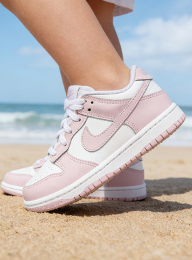 nike官方正品儿童鞋粉色小女孩鞋耐克新款低帮女板鞋FB9108-128