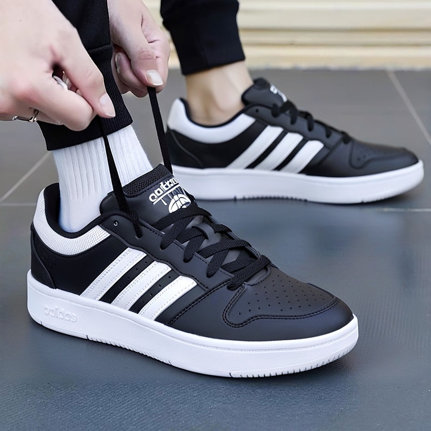 阿迪达斯官方鞋子男鞋新款皮面休闲鞋轻便板鞋正品低帮黑色运动鞋,运动鞋new,运动休闲鞋,淘宝优惠券,粉丝福利购,淘宝优惠卷