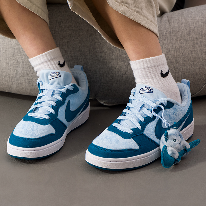 Nike耐克女鞋新款运动鞋COURT低帮板鞋拼接鞋面大童鞋轻便休闲鞋