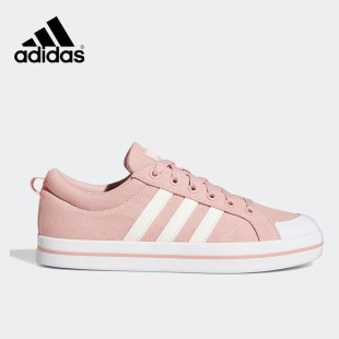 女鞋 新款 运动鞋 Adidas阿迪达斯NEO低帮板鞋 粉色帆布鞋 轻便休闲鞋