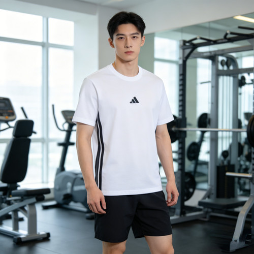 阿迪达斯三条纹短袖男装夏季新款