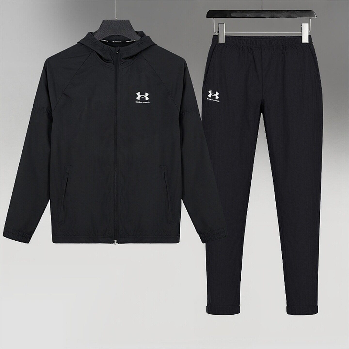 安德玛男装运动套装新款休闲梭织跑步训练夹克外套运动长裤两件套