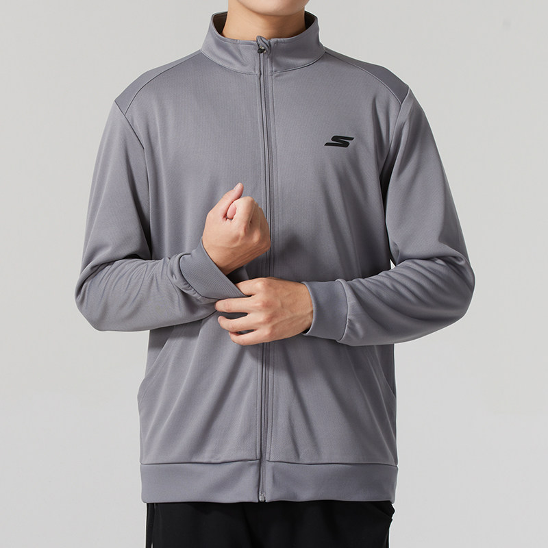 斯凯奇（Skechers）男款户外健身夹克跑步运动服外套新款休闲开衫
