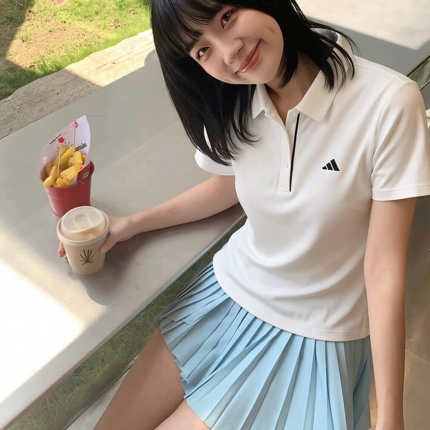 阿迪达斯正牌女子短袖T恤夏季新款白色透气polo衫运动服网球上衣