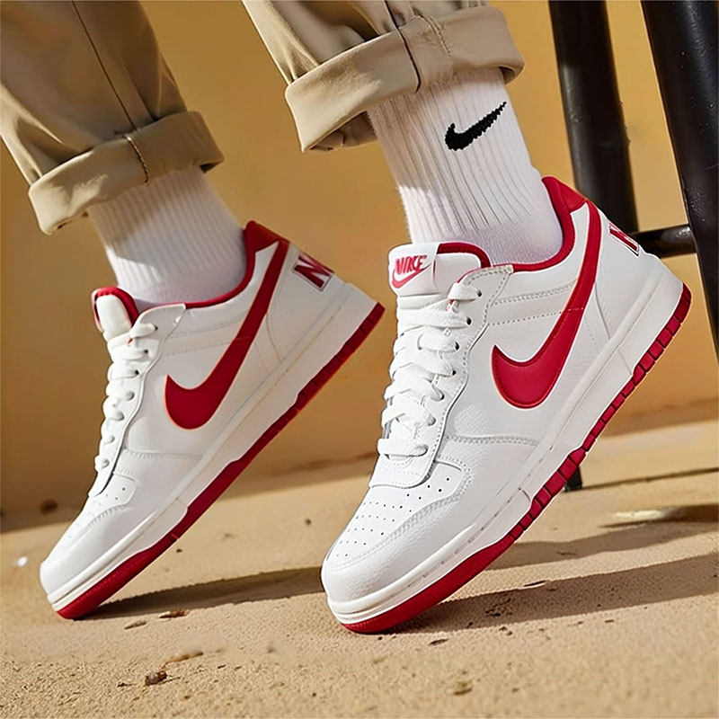 耐克BIG NIKE LOW板鞋男鞋2026新款简版空军一号休闲鞋白红运动鞋