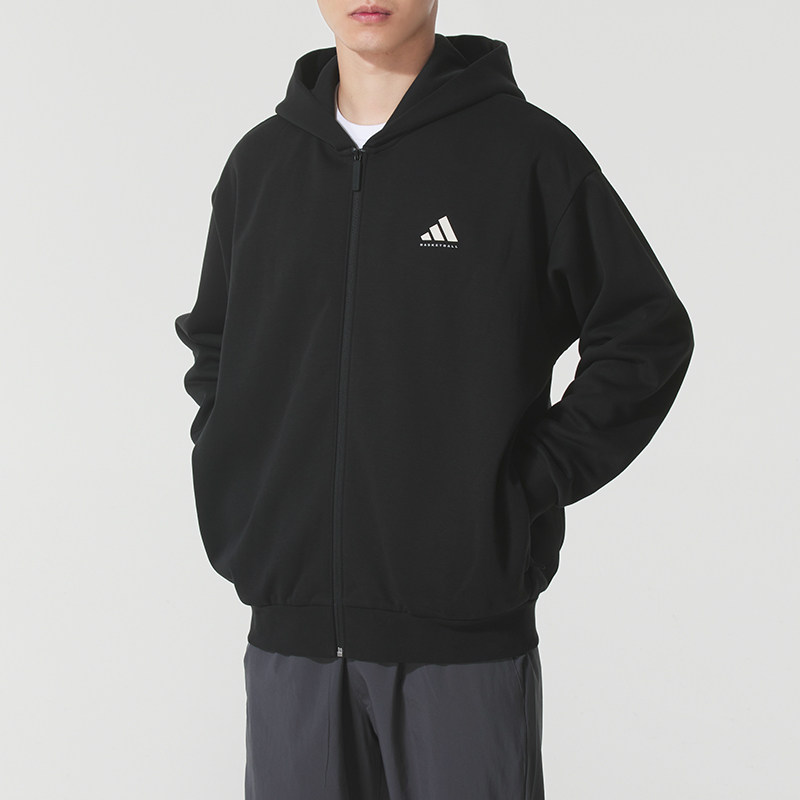 阿迪达斯连帽外套男装女装2025秋季新款宽松休闲运动服卫衣夹克衫