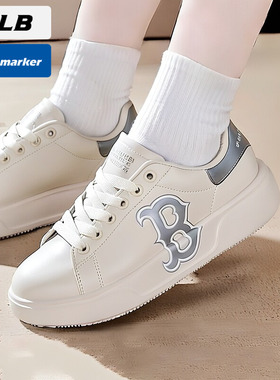 MLB官方男女鞋2025新款厚底运动鞋白色休闲鞋情侣板鞋潮3ASXCCB3N