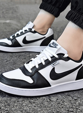NIKE耐克休闲鞋男2025冬季新款正品运动鞋时尚黑白皮质板鞋AQ1774