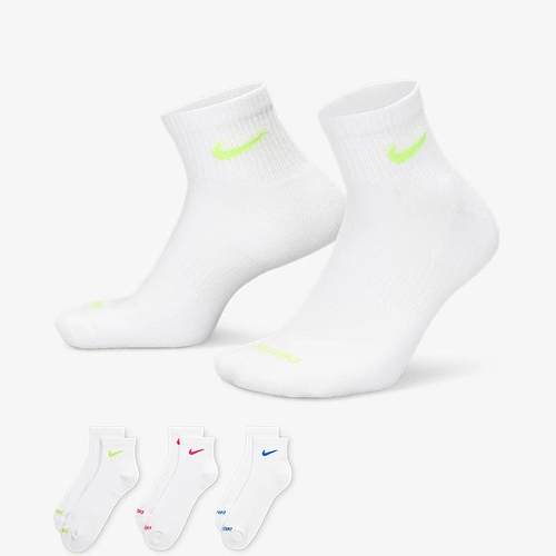 Nike耐克官方男袜女袜2025新款白色休闲袜子透气中筒袜SX6890-938