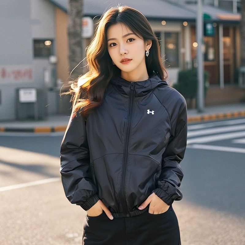 安德玛Rival梭织连帽外套女装2025年春季新款运动防风防泼水夹克,运动服/休闲服装,运动茄克/外套,淘宝优惠券,粉丝福利购,淘宝优惠卷